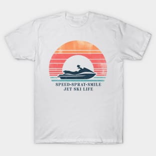 Retro Jet Ski Sunset - Watersports Enthusiast Tee T-Shirt